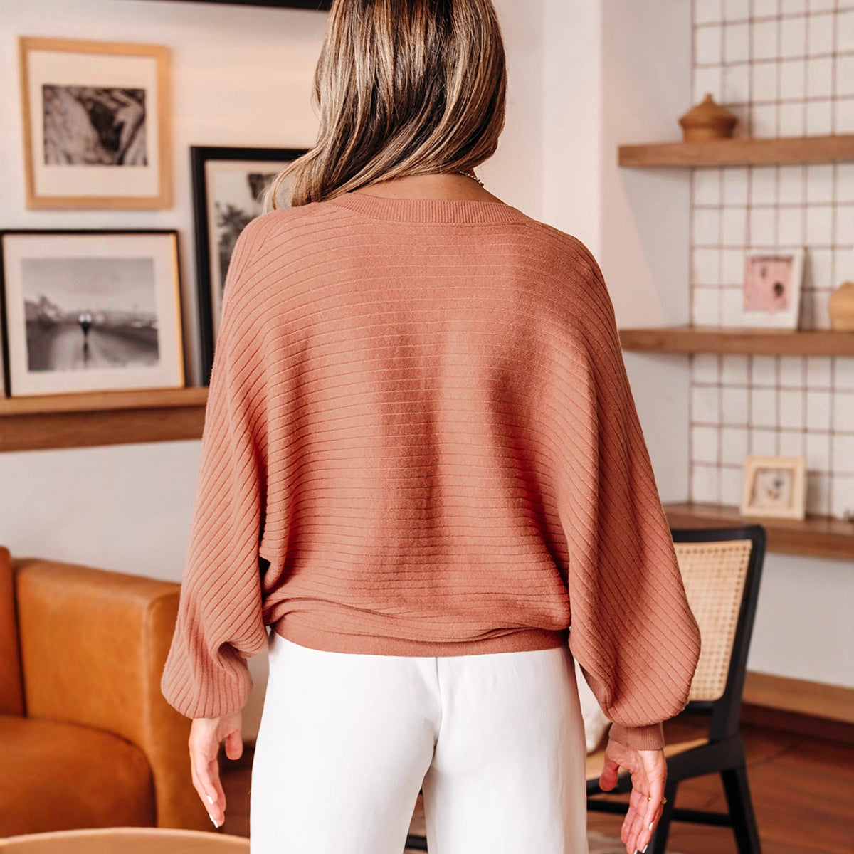 Versatile Loose-fitting Long-sleeve Cardigan With Multiple Buttons For Women
