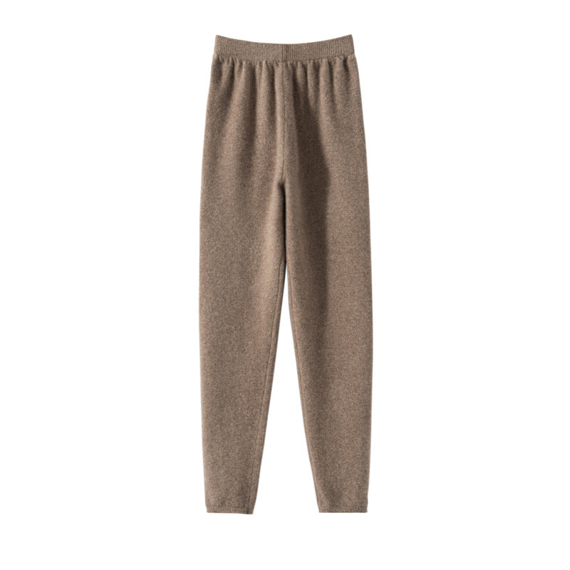 Solid-color Seamless Fine-wool Leggings For Women