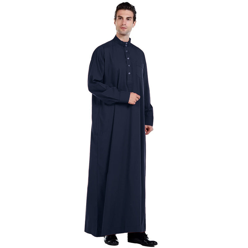 Men's robe stand collar