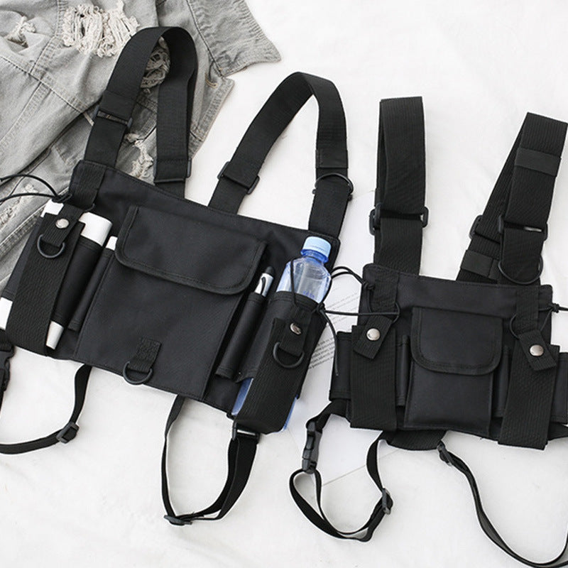 Taktisk taske i Hong Kong-stil Hip Hop-vest Brysttaske