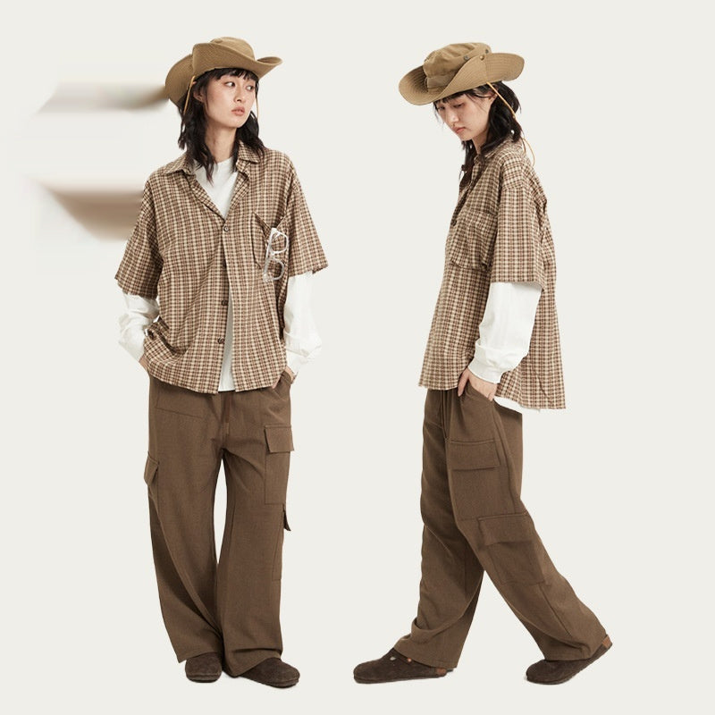 Japanese Retro Short-sleeved Shirt Loose College Style