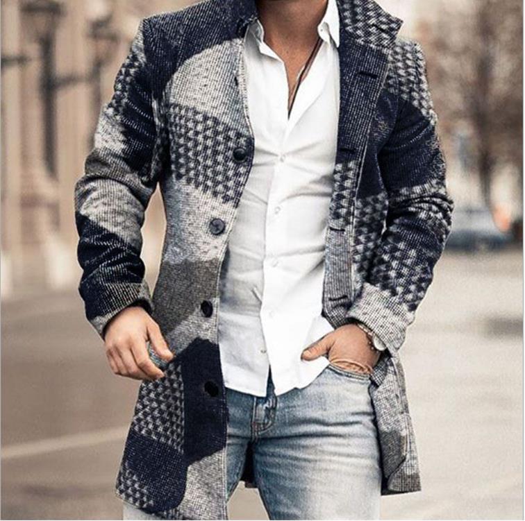 Various Colors Wool Men's Long Sleeve Trench Coat