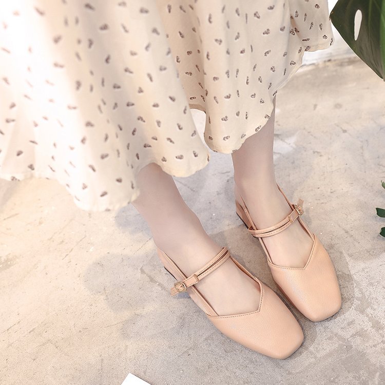 Women's Square Toe Block Heel Sandals