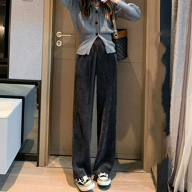 Casual Padded White Corduroy Trousers