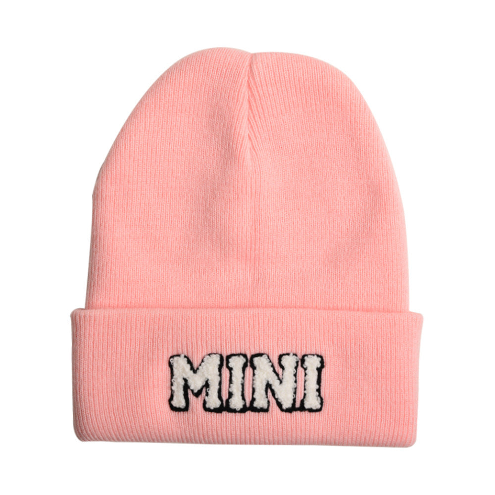 The New Mama Letter Embroidery Wool Hat Solid Color Warm