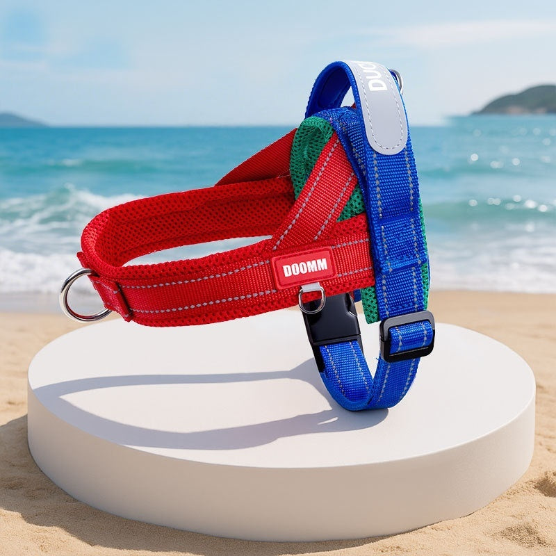 Fashionable Contrasting-Color Non-Constricting Spliced Pet Leash