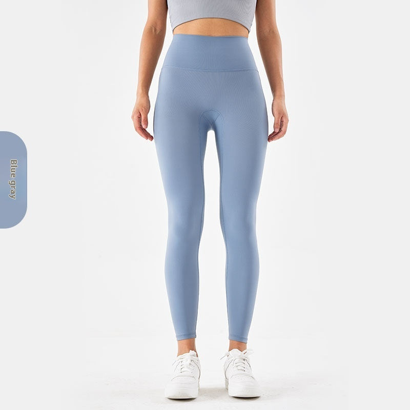 Højtaljede yogabukser med "nøgenfornemmelse" til kvinder - strækbare, tætsiddende sportsleggings til hoftehævning og fitness