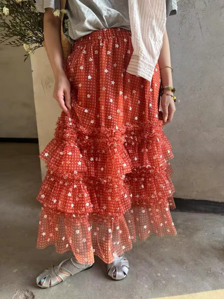 Sweet-style High-waisted Skirt For Dates