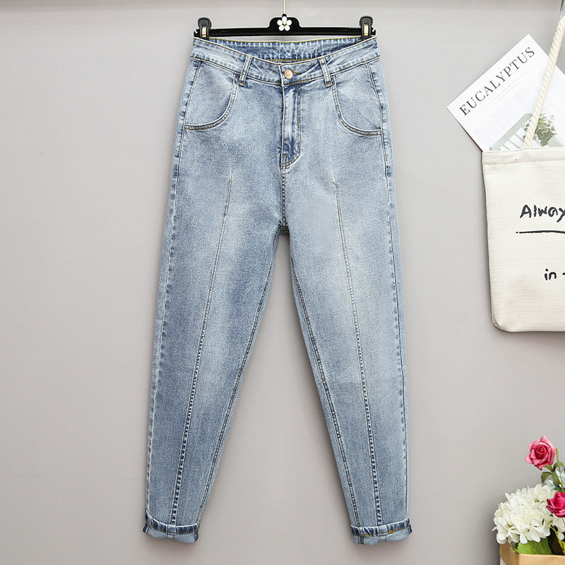 Plus Size Spring And Summer Denim Women's Loose Harem Pants