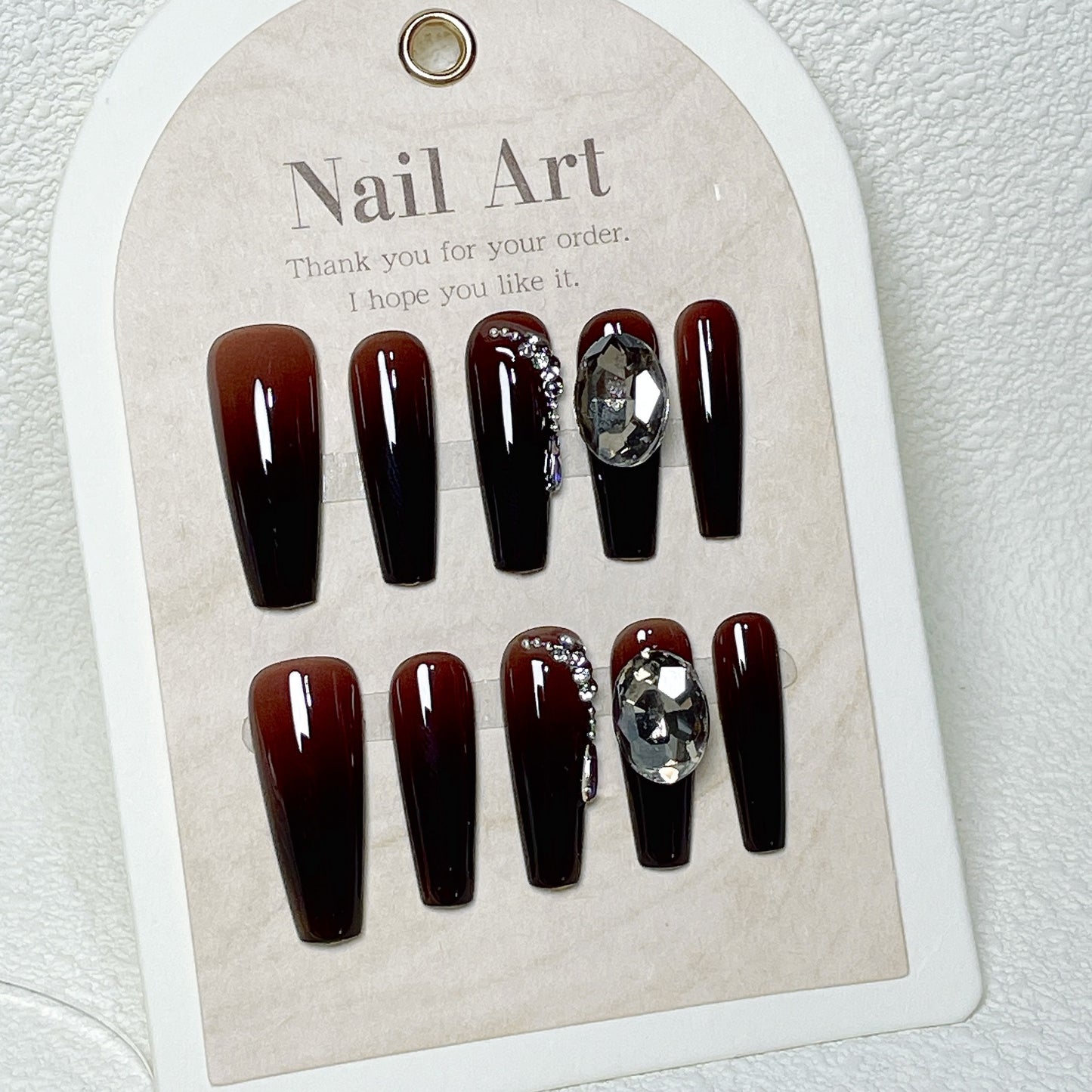 Hand-worn Nail Time Ashes Maillard Gradient Black Manicure