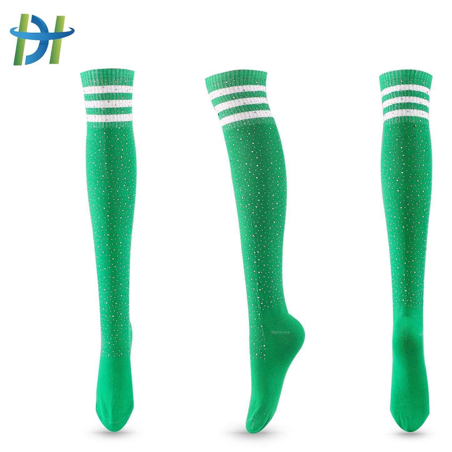 Diamond Stocking Women's Striped High Cotton Socks