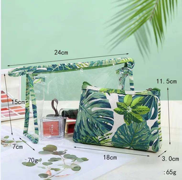 Travel Ladies Canvas Storage Bag With Large Capacity Pure Cotton Creative Printing Cosmetic