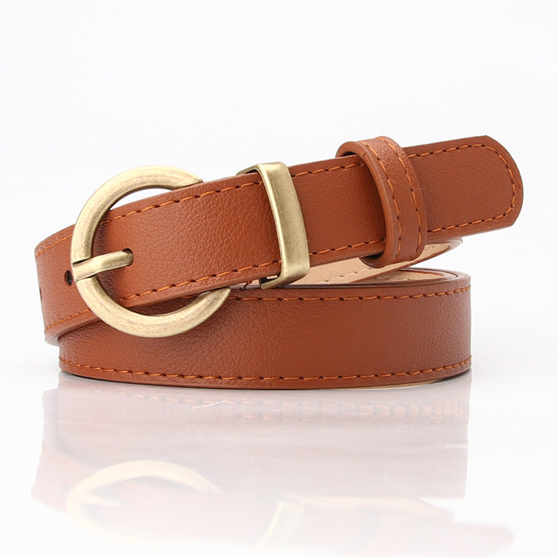 Student Trousers With Decorative Belt Women's Casual Pin Buckle Belt