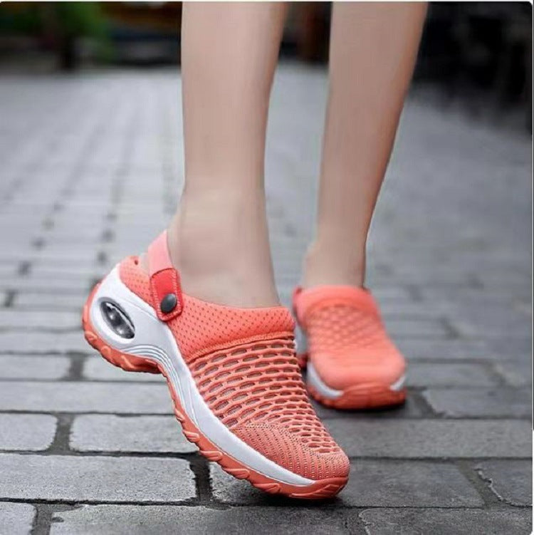 Baotou Sandals And Slippers Women Wear Thick-soled No Heels In Summer Fashion Foreign Trade Plus Size Holiday Beach Sandals