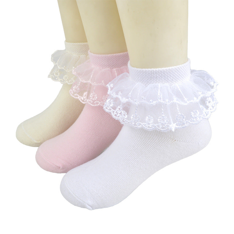 Girls Socks Spring And Autumn Cotton Cute Foreign Style White