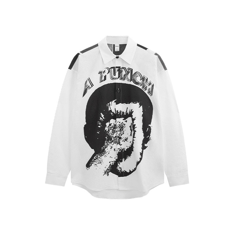 Spring New American Street Cardigan Lapel Long Sleeve