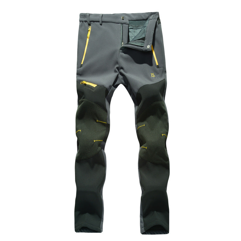 Outdoor Fleece-lined Warm Waterproof Windproof Breathable Climbing Pants