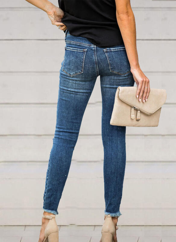 Temperament Pendler Ripped Jeans Dame Fod Pencil Bukser