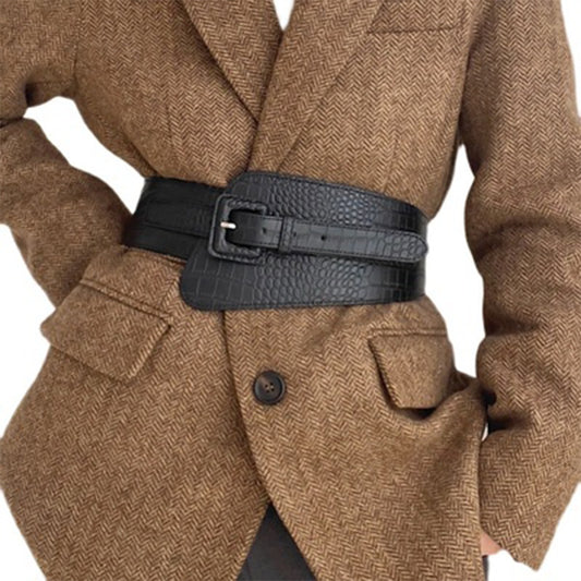 Extra Wide Women's Elastic Waist Seal Overcoat Skirt Belt