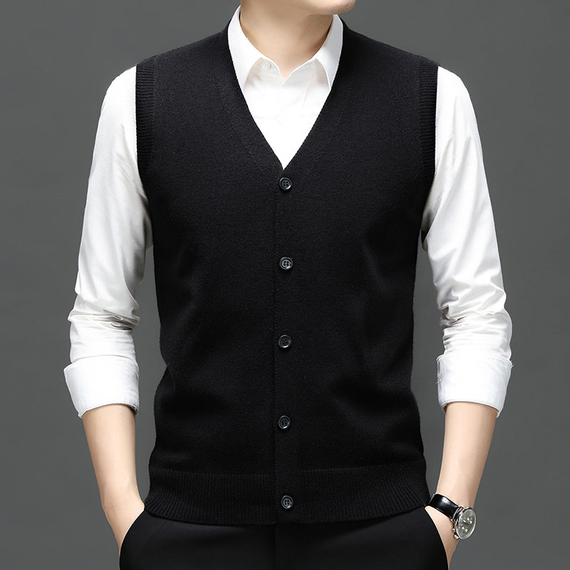Keep Warm Inner Match Knitted Vest Sleeveless Multi-color Sweater Waistcoat