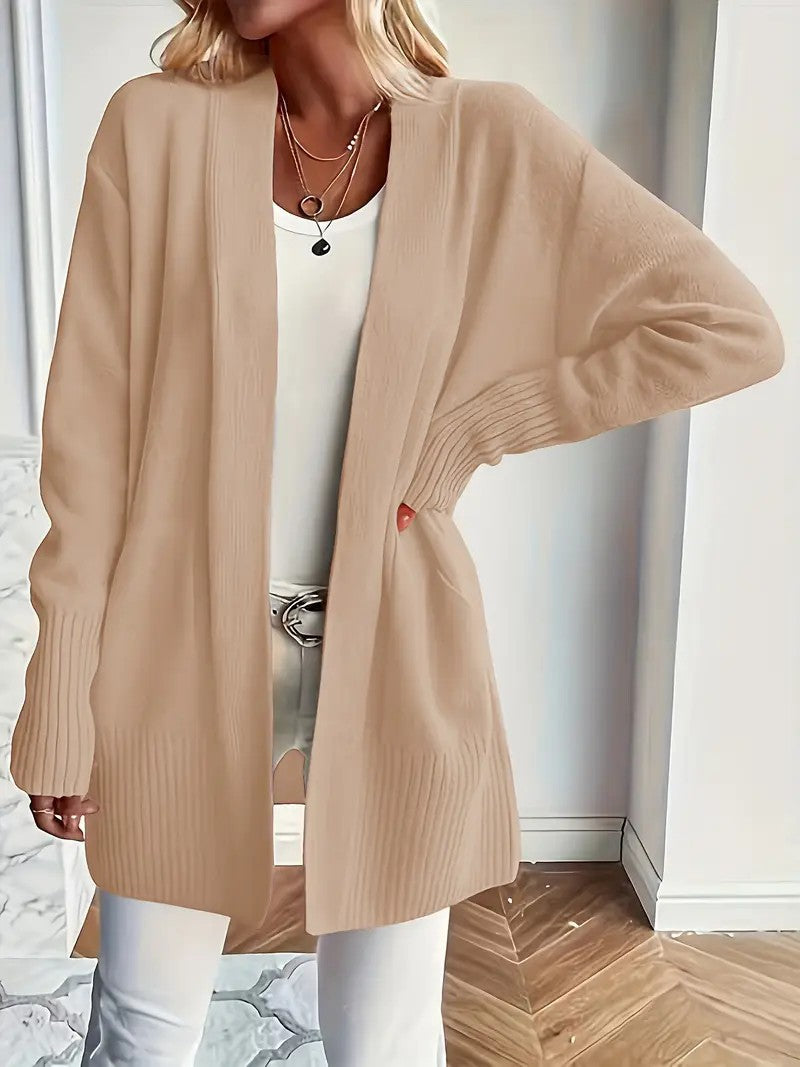Casual Simple Elegant Shawl Sweater With Pockets