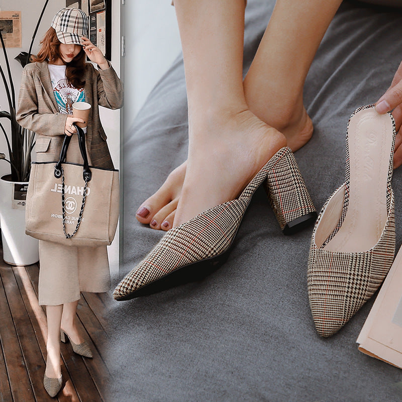 Women's New Fashion Pointed High Heel Sandals And Slippers
