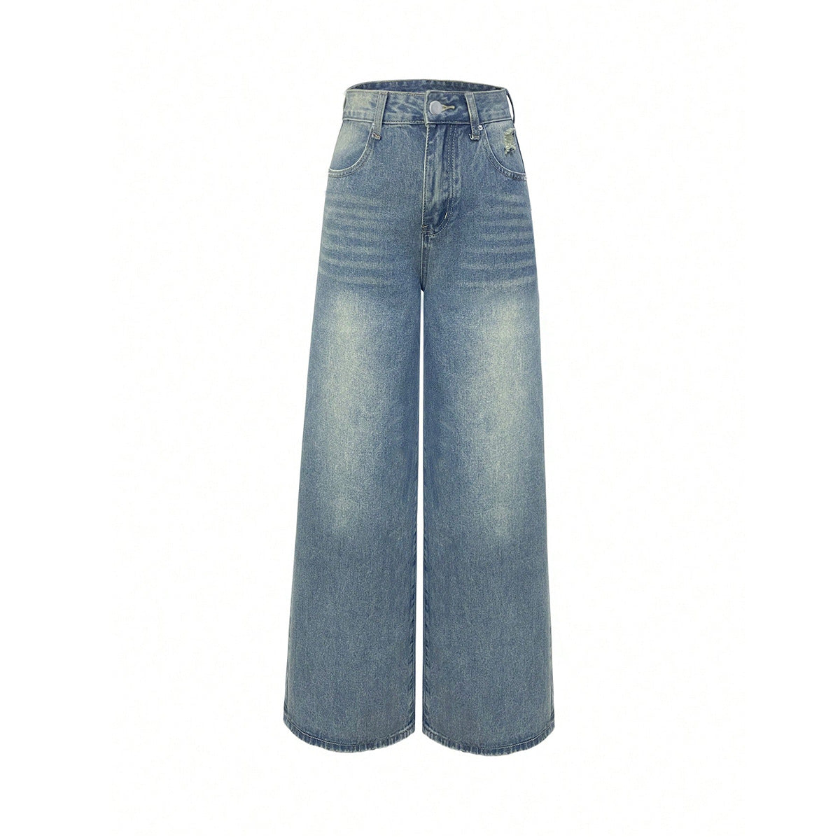 European And American Wide Leg Super Long Mop Jeans