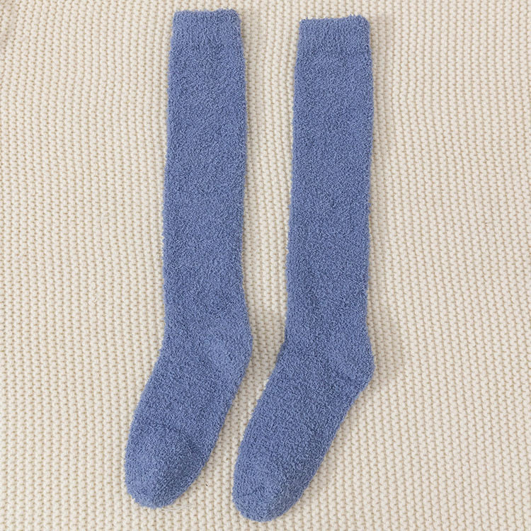 No Hair Loss Coral Velvet Knee Socks For Children To Thicken And Keep Warm