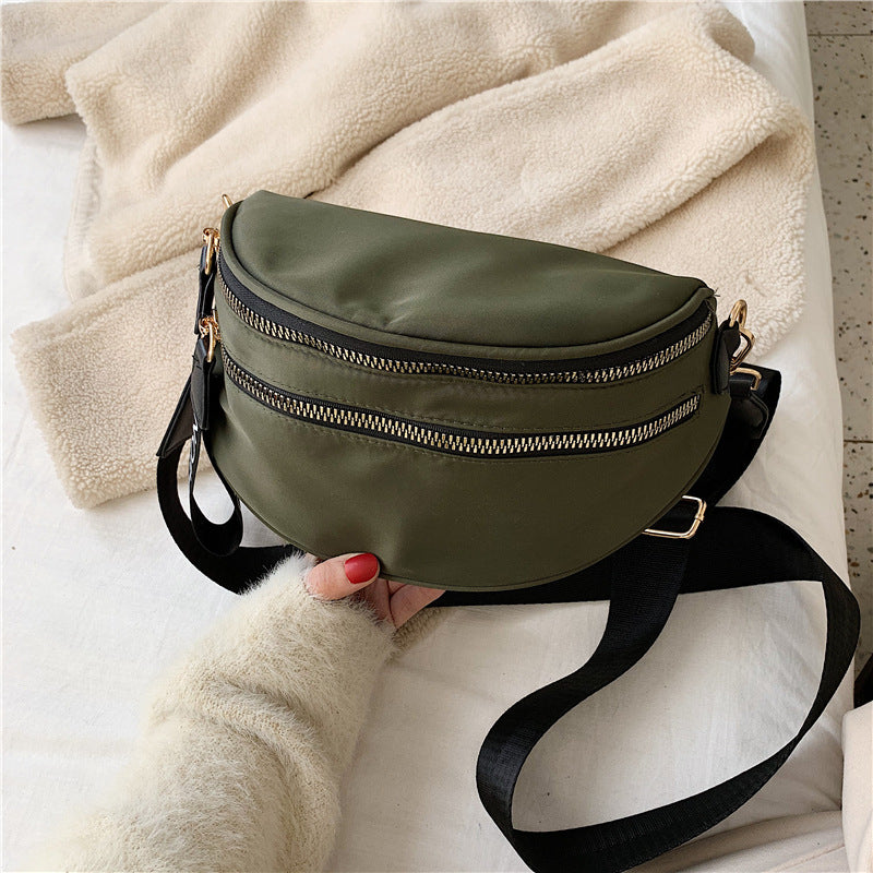 Women's Nylon Bag Wide Shoulder Strap Diagonal