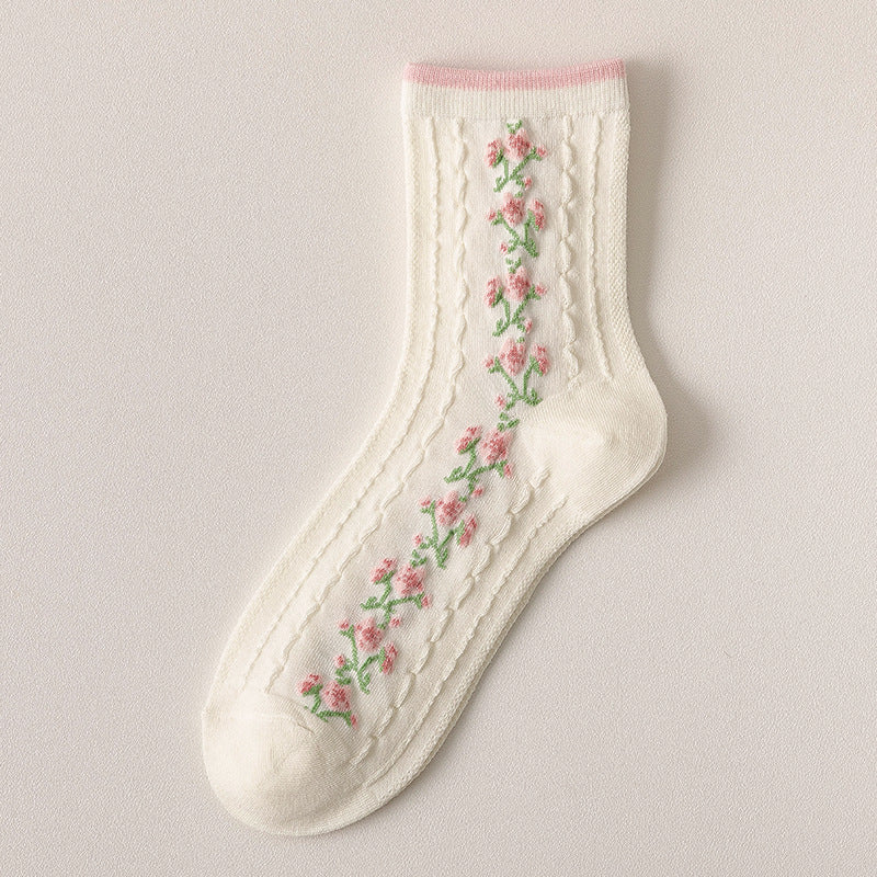 Women's Japanese Cute Cartoon Flower Socks
