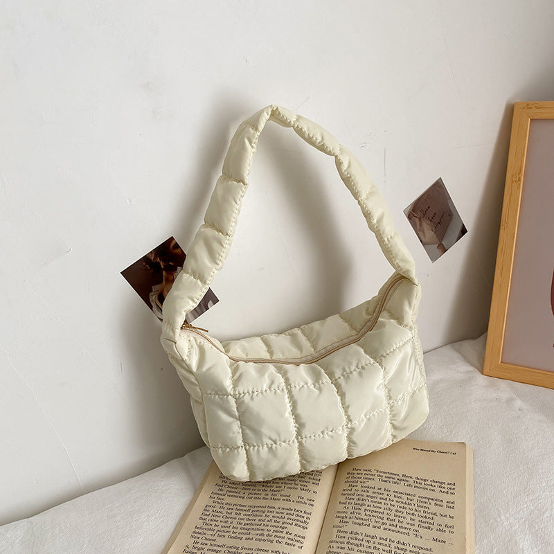 Lingge Embroidery Underarm Bag Niche Design Simple Dumpling Bag