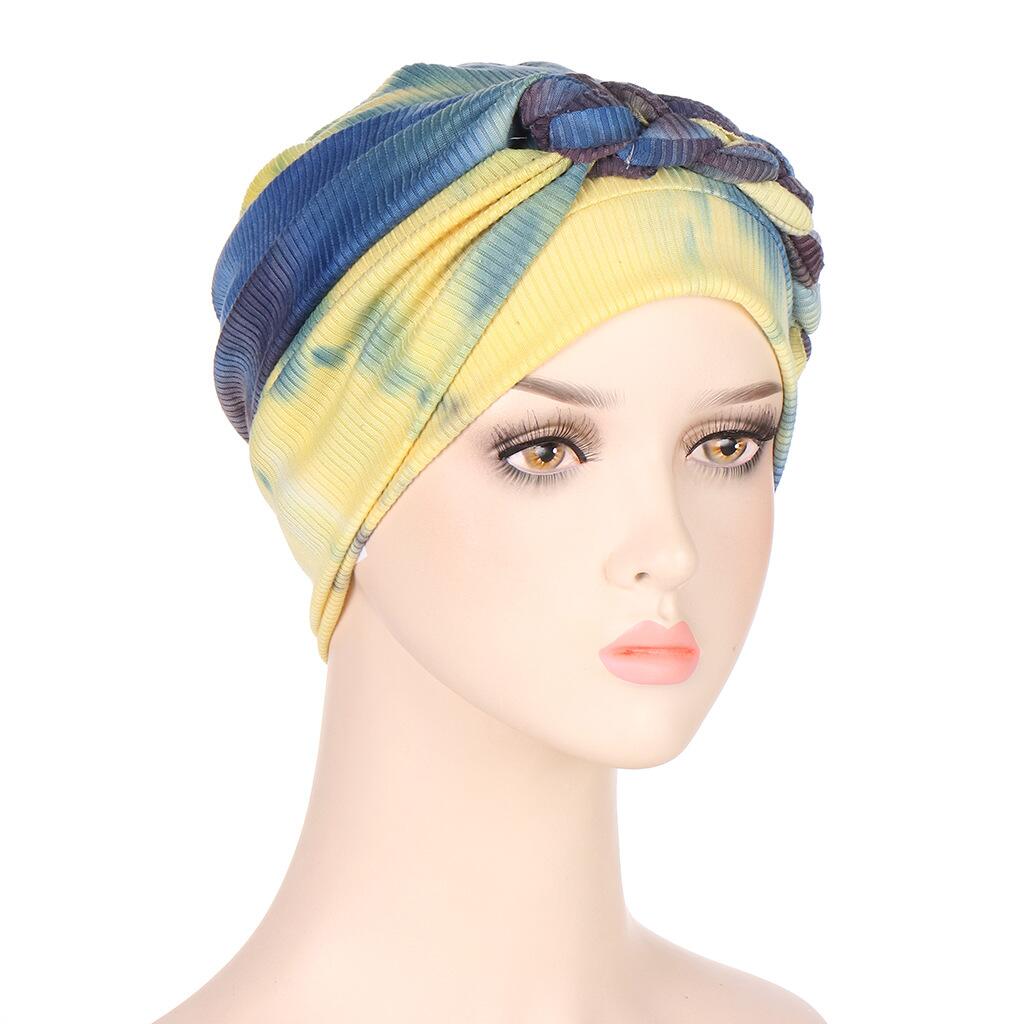 Women's Tie Dyed Multi-color Soft Headband And Hat