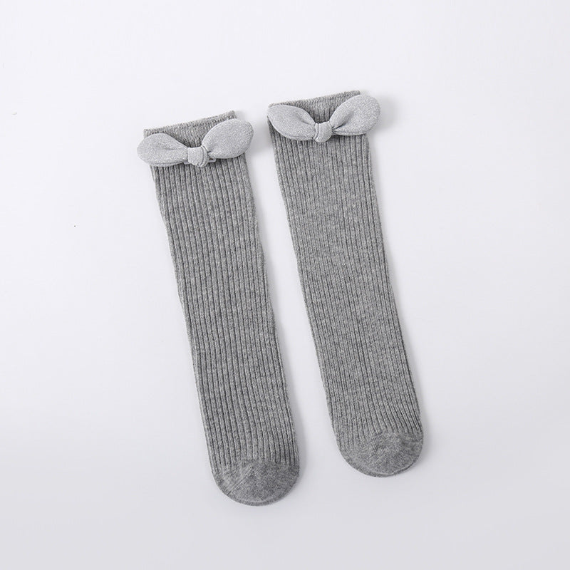 Girls Casual Fashion Long Tube Solid Color Socks