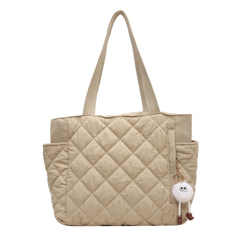 Large Capacity Rhombus Minority All-match Commuter Tote Shoulder Bag Cross-border