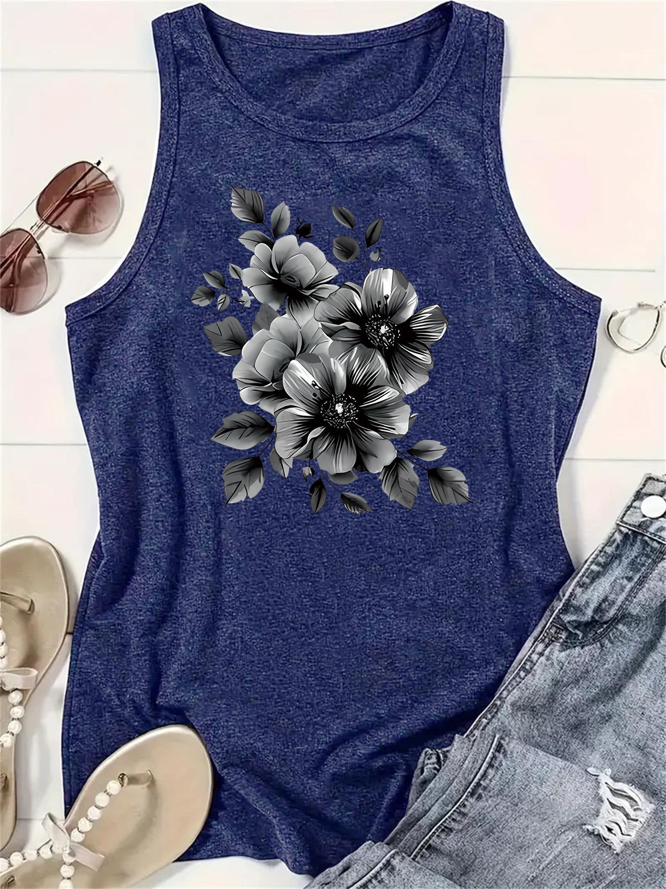 Soft And Comfortable Womens Vest With Floral Design