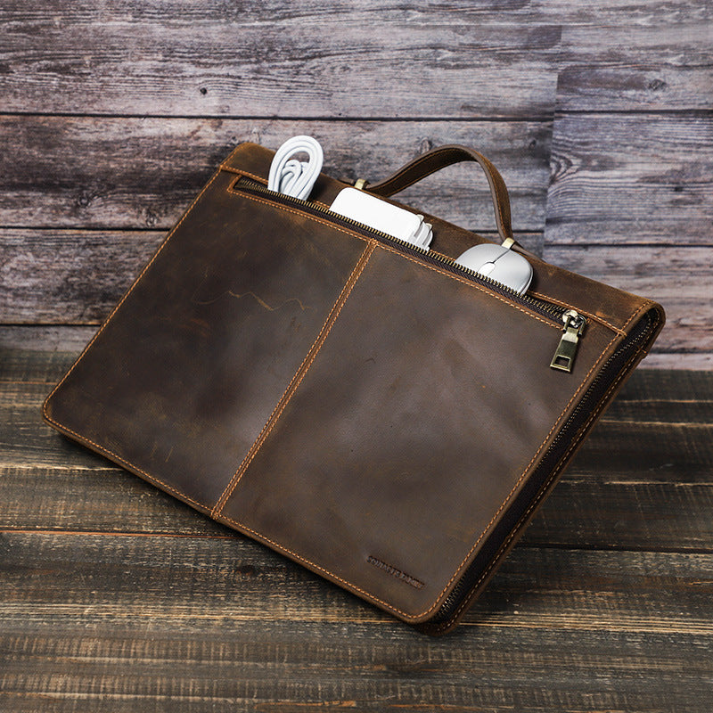 Genuine Leather Protective Case Laptop Handbag   14.2-inch
