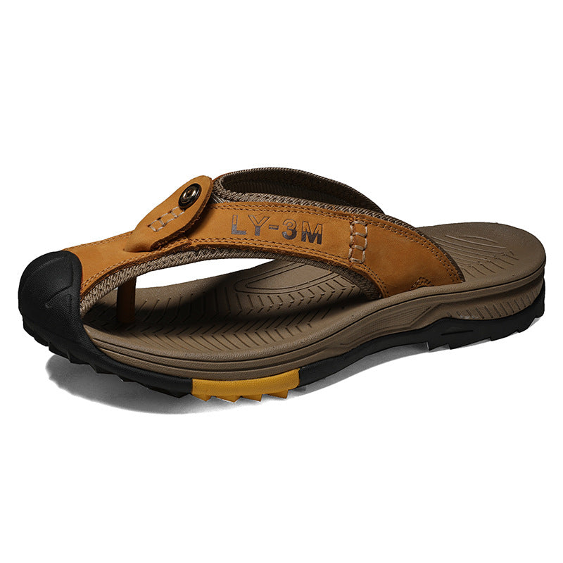 Casual lædersko herre sommer strandsko udendørs sportssandaler 45 klatre waders flip-flops
