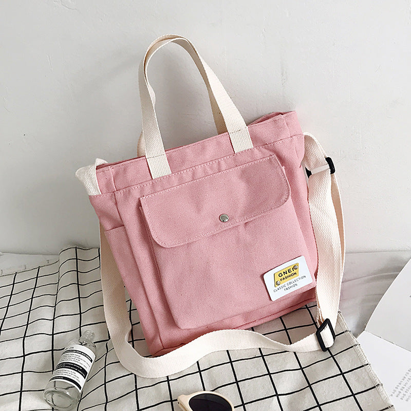 New Style Simple Portable Women's Diagonal Canvas Bag