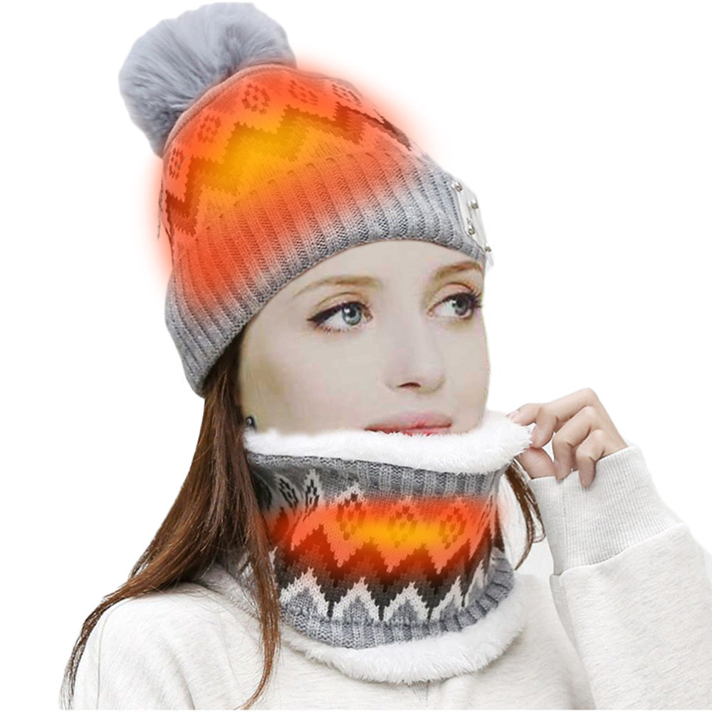 USB Electric Heating Keep Warm and Emit Heat Knitted Hat Scarf Gloves