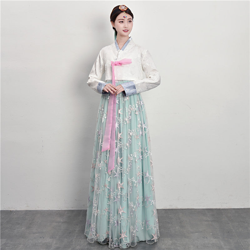 Traditional Court Korean Ethnic Dance Performance Dress