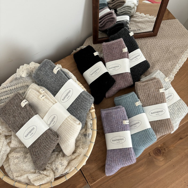 Warm Japanese-style Wool Socks For Women