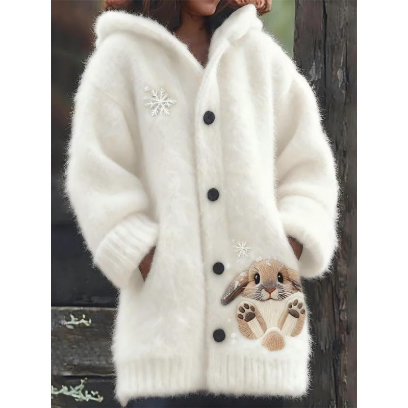 Women's Casual Printed Cardigan Loose Fitting Long Coat