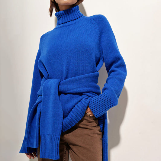 Elegant pendler-sweater med raglanærmer i ensfarvet design til kvinder