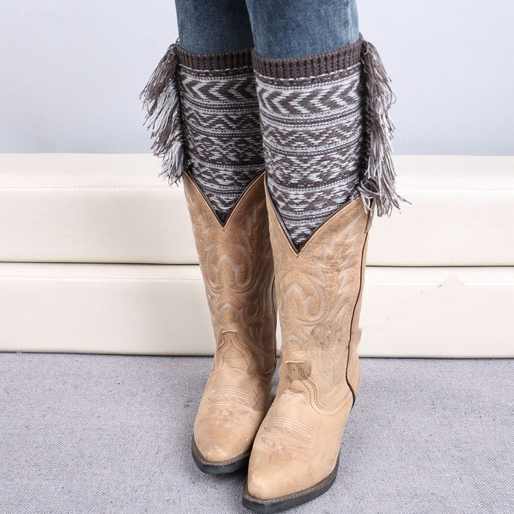 Knitted Boots For Christmas Jacquard To Keep Warm