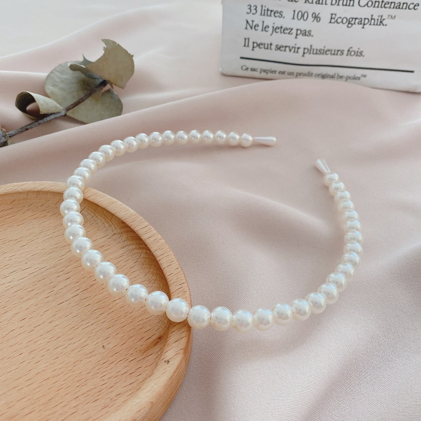 Women's Pressed Hair All-match Pearl Headband Three-piece Set