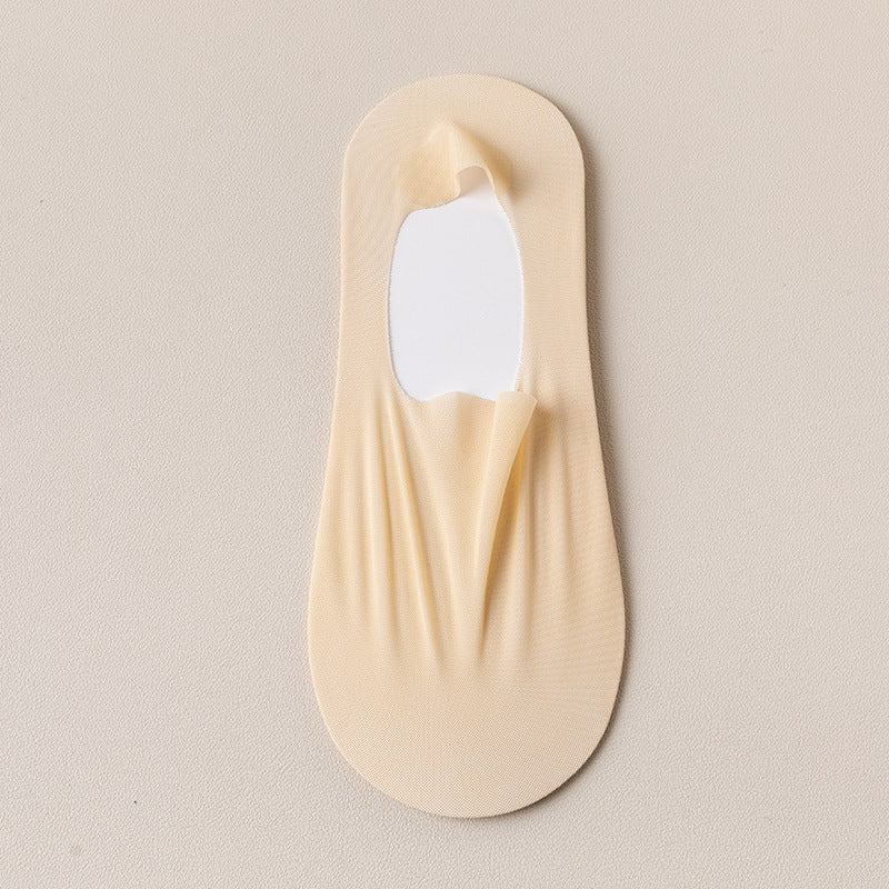 Thin Solid Color Bottom Super Low Cut Invisible Socks