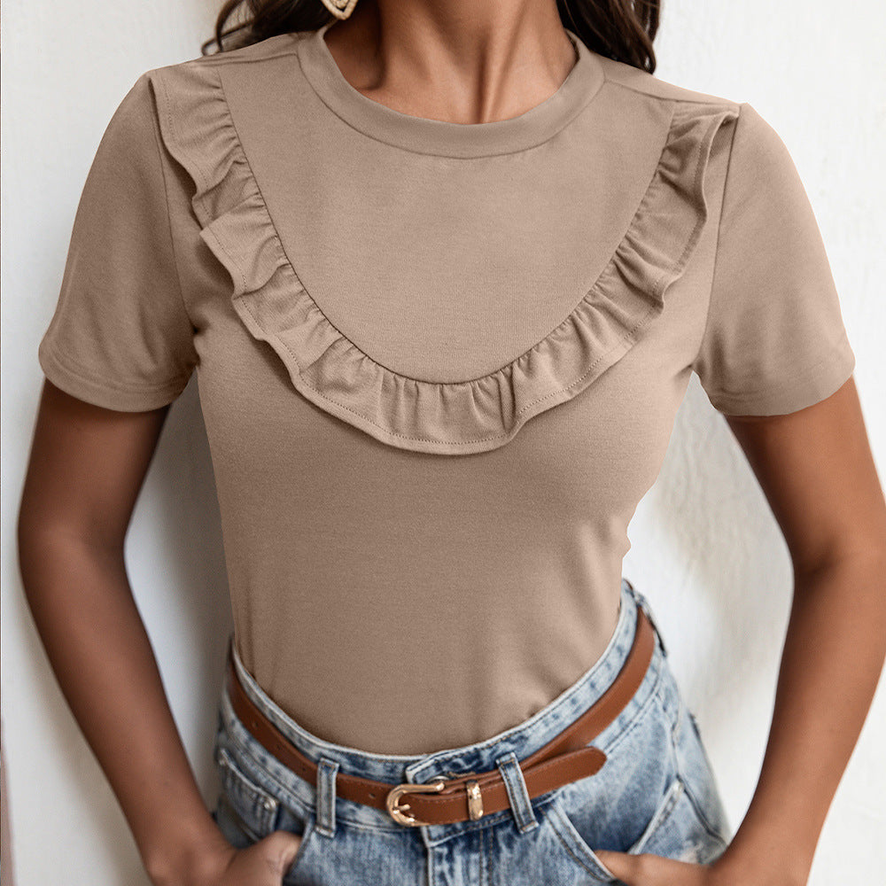The New Summer Cut-out T-shirt With Short Sleeves