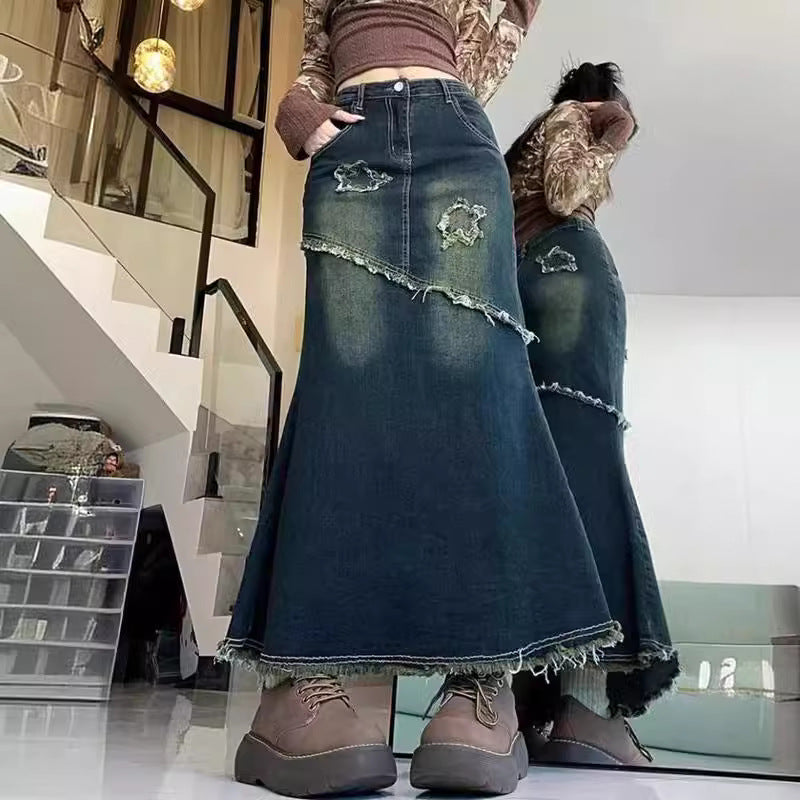 Women's Summer New Plus Size Cover Slim Mid-length A- Line Skirt