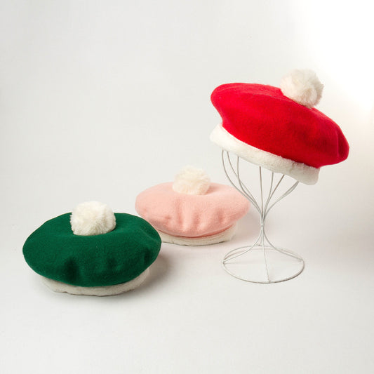 Cute Warm Bud Hat With Hair Ball