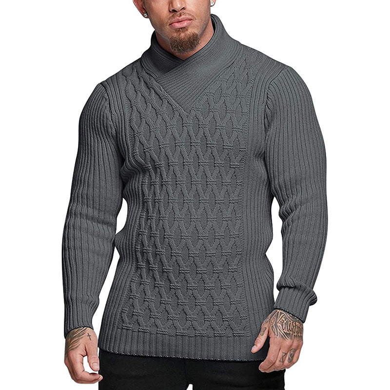 Sweater Men's Solid Color Long-sleeved Sweater Code